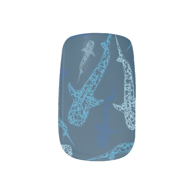 Whale shark nail decals (Left Thumb)