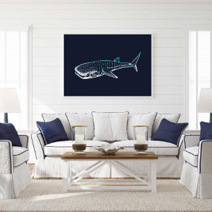 Whale Shark Ocean Animal Wall Art Poster Print