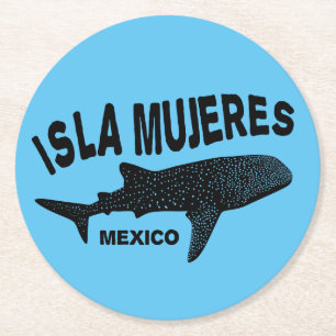 Whale Shark Scuba Diving   Isla Mujeres Round Paper Coaster