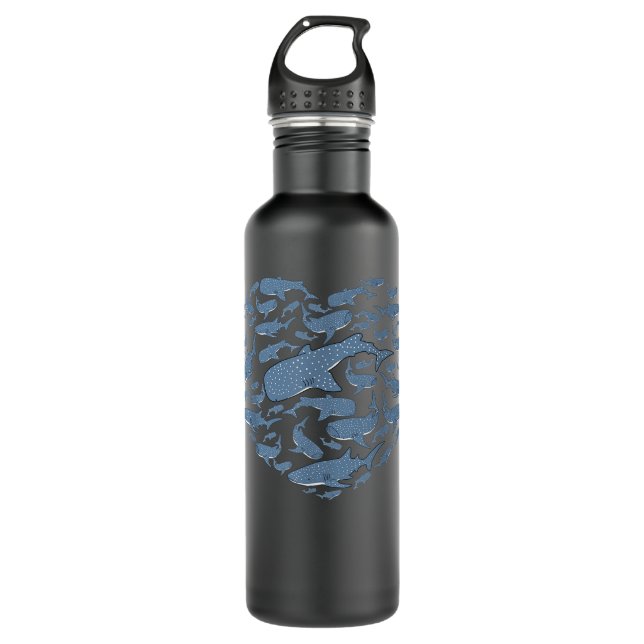 Whale Shark  Scuba Diving Snorkeling Tee  Stainless Steel Water Bottle (Front)