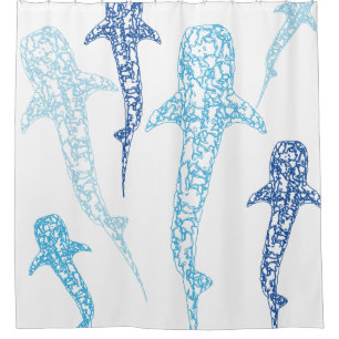 Whale shark shower curtain