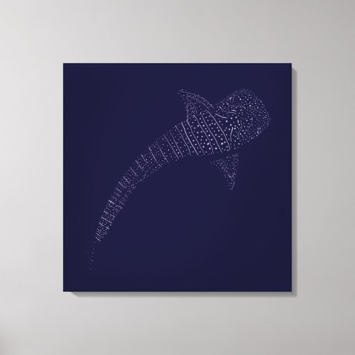 Whale Shark Simple Colored Canvas Print