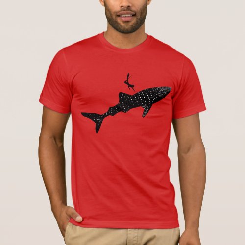 Whale shark swimming _ white back signage T_Shirt