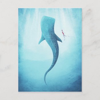 Whale Shark Vintage Poster - Art Postcard by VintagePosterCompany at Zazzle