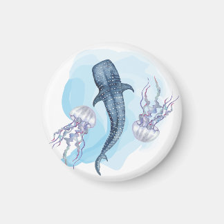 Whale Shark. Watercolor Magnet