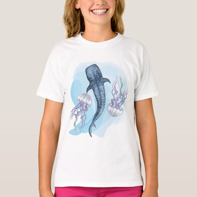 Whale Shark. Watercolor T-Shirt (Front)
