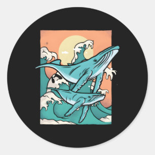 Whale Sharks Orca Beluga Whale Orcas Narwhal Classic Round Sticker