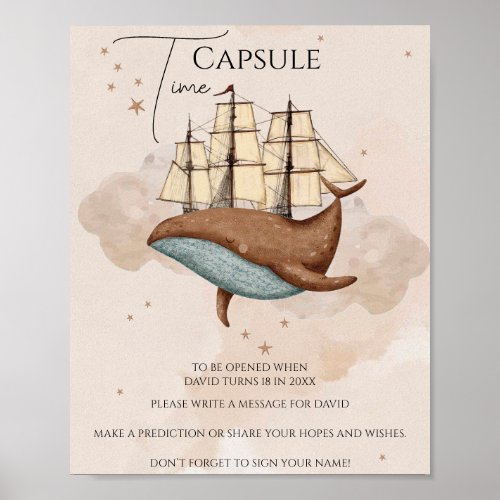 Whale Ship Pastel Gender_Neutral Time Capsule Poster