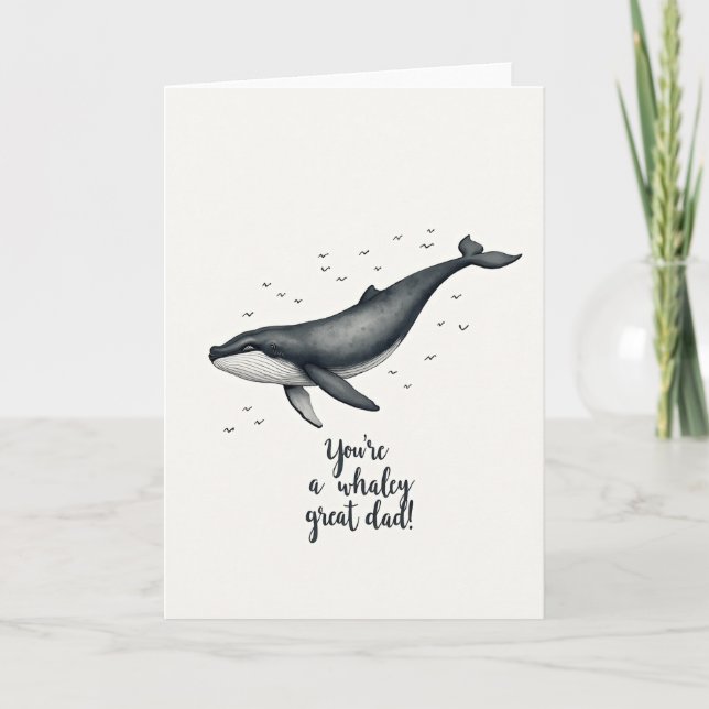 Whale Silhouette Fathers Day Card (Front)