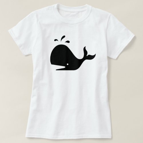 Whale Silhouette Minimalist Graphic T_Shirt