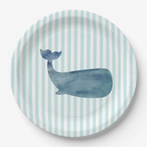 Whale Silhouette Nautical Painting Ocean Paper Plates