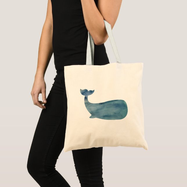 Whale Silhouette Painting Ocean Tote Bag (Front (Product))