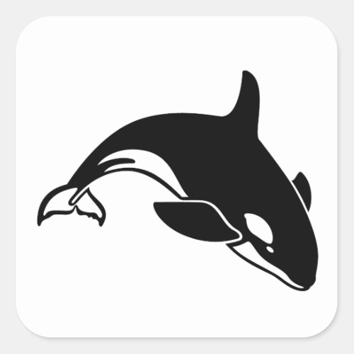 Whale Silhouette Square Sticker