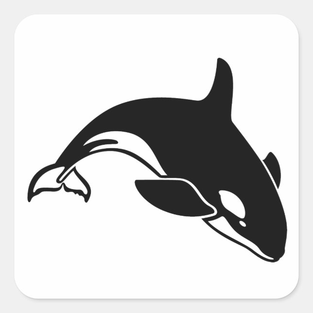 Whale Silhouette Square Sticker (Front)