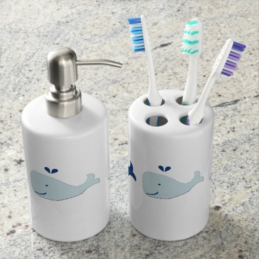 Whale Soap Dispenser & Toothbrush Holder (Front)