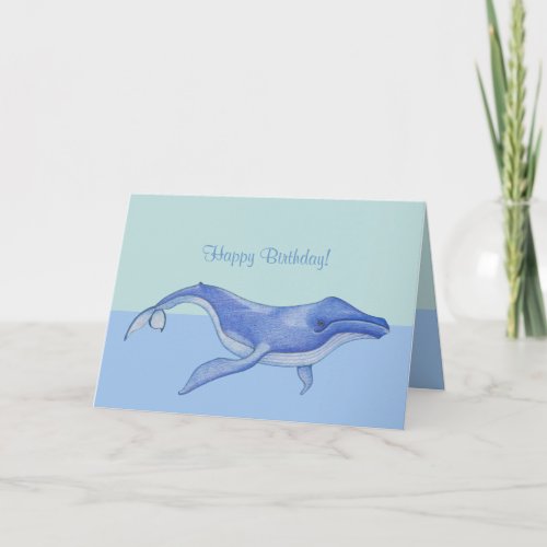 Whale solo Birthday Card