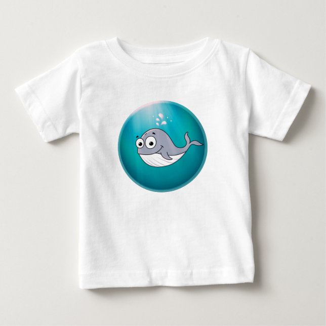 Whale, Sperm Whale, Underwater Baby T-Shirt (Front)