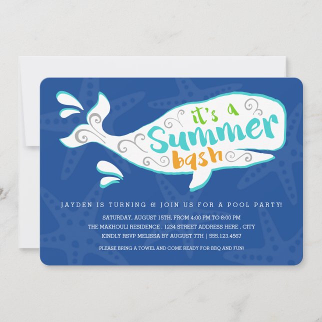 Whale Splash | Birthday Party Invitation (Front)
