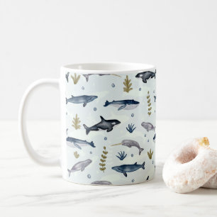 Whale Story Modern Watercolor Coffee Mug
