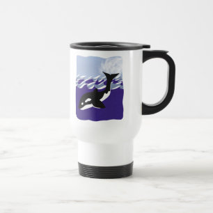 Whale Swimming in the Ocean Travel Mug
