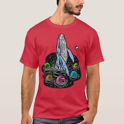 Whale Swimming Universe T_Shirt