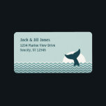 Whale Tail Address Label<br><div class="desc">Ocean themed design with whale tail in the moonlight.</div>