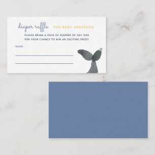 Whale Tail Baby Shower Diaper Raffle Enclosure Card