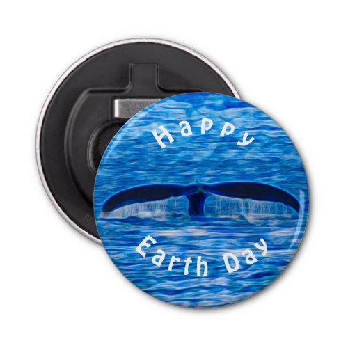 Whale Tail Blue Ocean Earth Day Bottle Opener