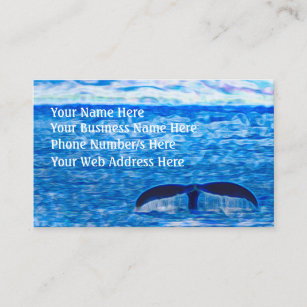 Whale Tail Blue Ocean Inspirational Optimism Business Card