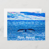 Whale Tail Fractal Blue and Pink Postcard (Front/Back)