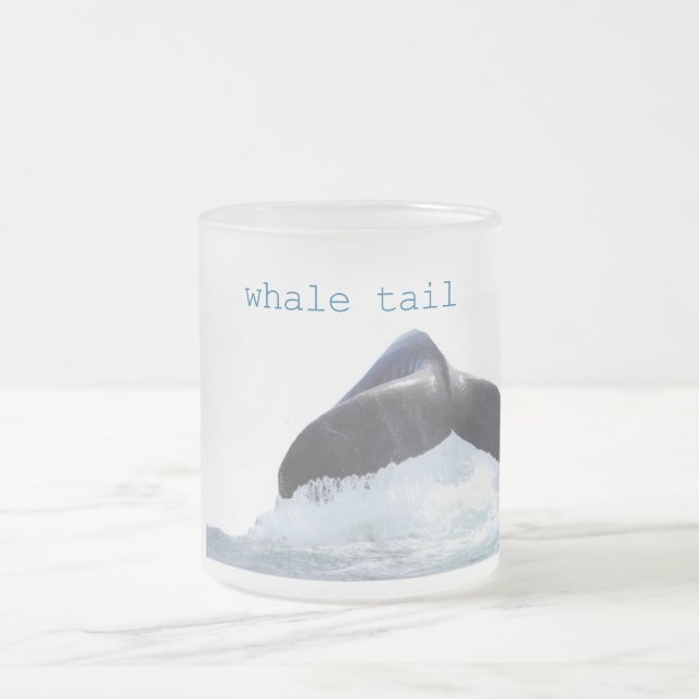 whale tail frosted glass coffee mug (Center)