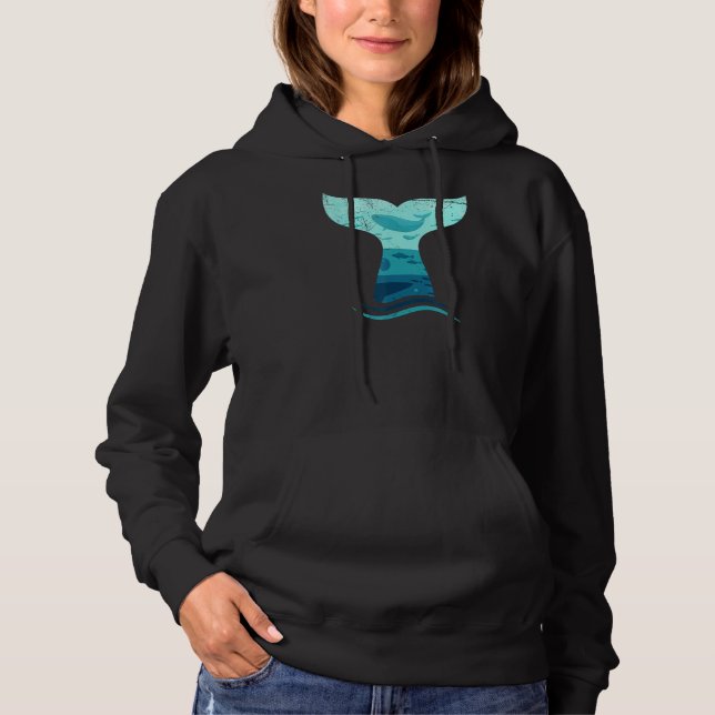 Whale Tail in Waves Orca Killer Whale Ocean Design Hoodie (Front)