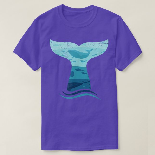 Whale Tail in Waves  Orca Ocean  T-Shirt (Design Front)