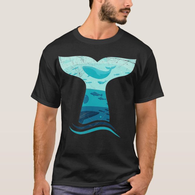 Whale Tail in Waves  Orca Ocean T  T-Shirt (Front)