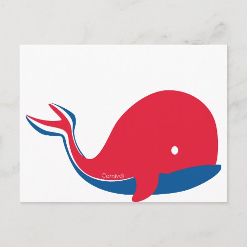 whale tail kids cruise design postcard