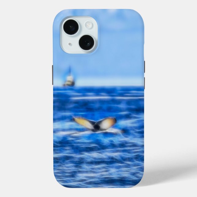 Whale Tail Nautical Ship Blue Ocean Case-Mate iPhone Case (Back)