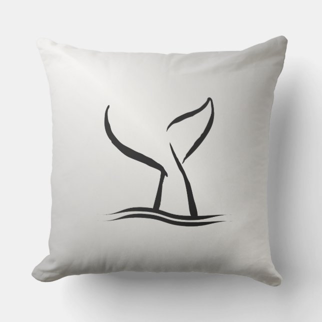 Whale Tail Outdoor Pillow (Front)