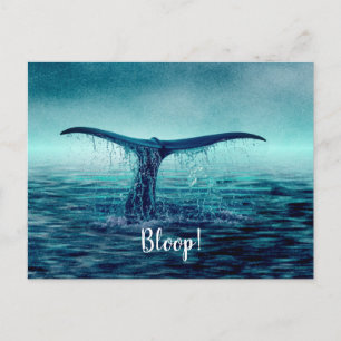 Whale Tail over Ocean Custom Postcard