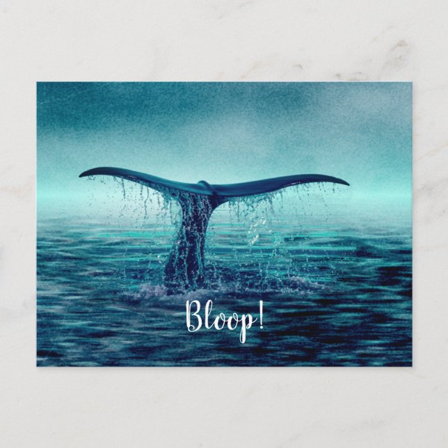 Whale Tail over Ocean Custom Postcard (Front)