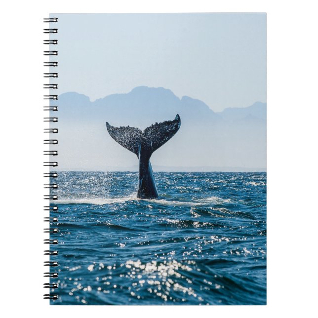 Whale Tail Seascape: Dramatic Water. Notebook (Front)