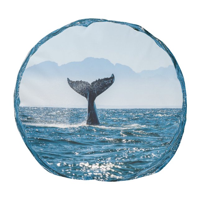 Whale Tail Seascape: Dramatic Water. Pouf (Bottom)