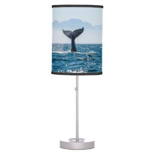 Whale Tail Seascape: Dramatic Water. Table Lamp