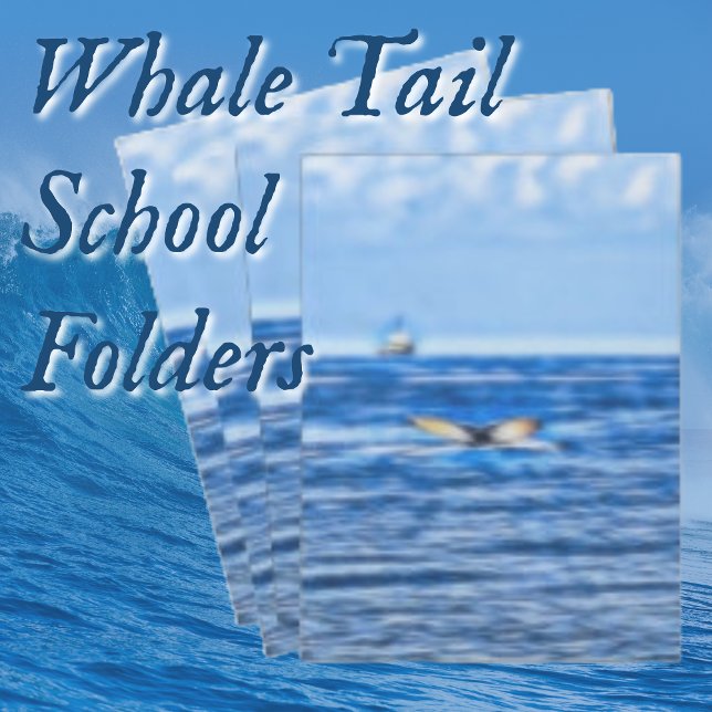 Whale Tail Ship Blue Ocean Pocket Folder (Whale Tail School Folders)