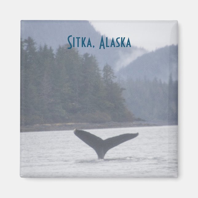 Whale Tail Sitka Alaska Magnet (Front)