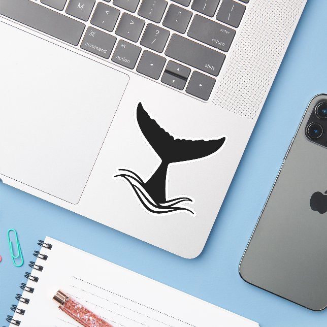 Whale tail sticker (Laptop w/ iPhone)