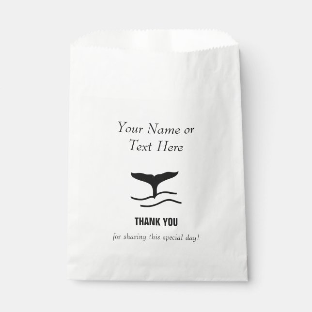 Whale Tail Thank You Favor Bag (Front)