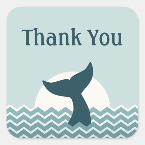 Whale Tail Thank You Square Sticker