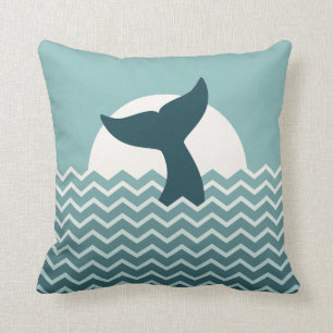 Whale Tail Throw Pillow