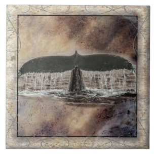 Whale Tail Tile Large (6" X 6") Ceramic Photo Tile