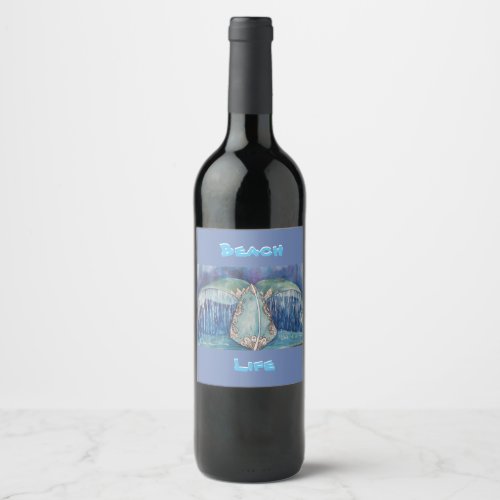 whale tail wine label